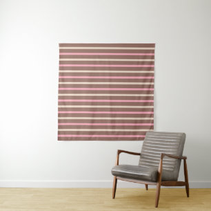 Tapisseries rose et Brown rayures