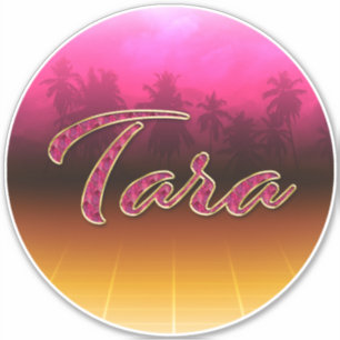 Tara Prénom Golden Pink Autocollants