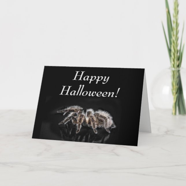 TARANTULE NOIRE, HALLOWEEN, CARTE DE VOEUX VIERGE (Devant)