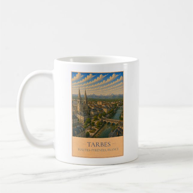 Tarbes, France – Vintage Travel Mug (Gauche)