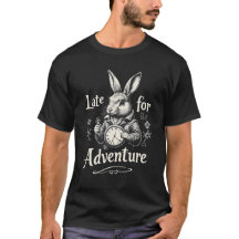 "Tard pour l'aventure : Retro Rabbit T-Shirt Desig