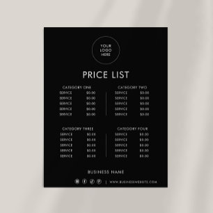 Tarif Formel Minimaliste Noir