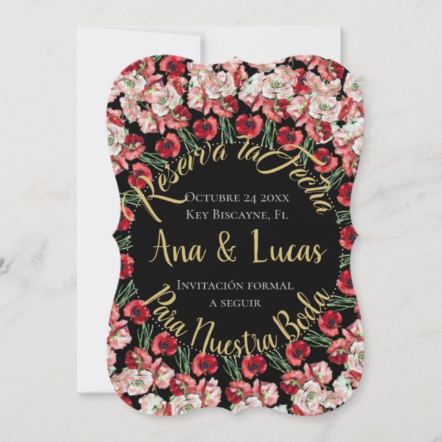 Tarjeta de reserva de fecha| Carte Reserva la Fech (Devant)