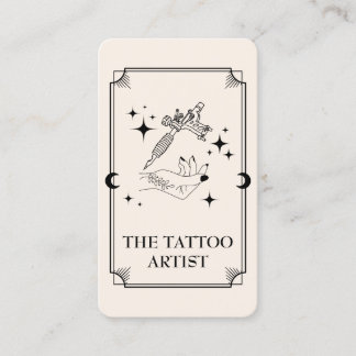 Tarot Card Tattoo Artiste Carte de visite céleste