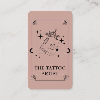 Tarot Card Tattoo Artiste Carte de visite céleste