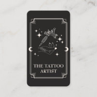 Tarot Card Tattoo Artiste Carte de visite céleste