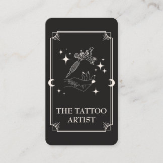 Tarot Card Tattoo Artiste Carte de visite céleste