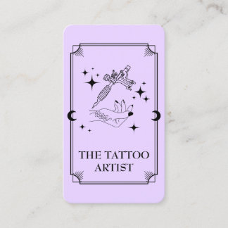 Tarot Card Tattoo Artiste Carte de visite céleste