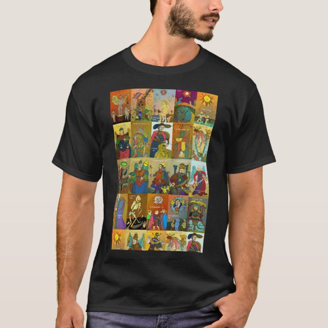 Tarot de Marseille t-shirt entier pont art coloré (Devant)
