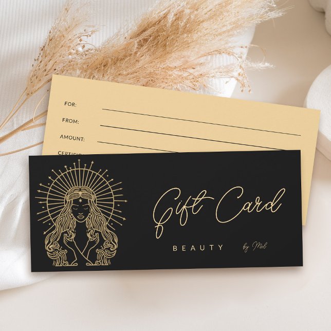 Tarot maquillage ongles de cheveux Salon Gold Blac (tarot gift certificate card celestial beauty makeup hair nails lashes stylist beautician beauty )