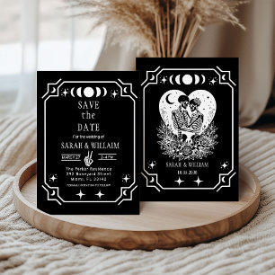tarot noir Goth enregistrer la date invitation de 