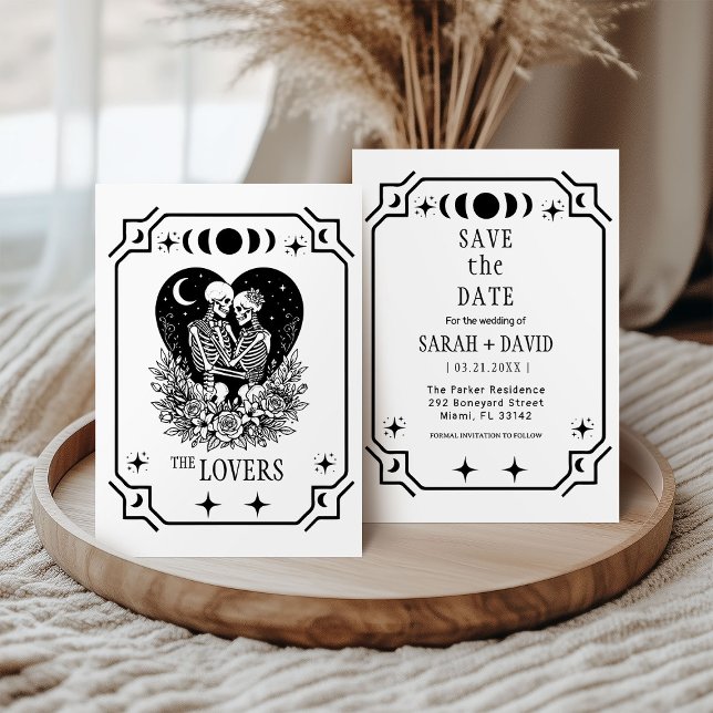 tarot noir Goth enregistrer la date invitation de  (Créateur téléchargé)