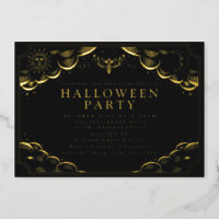 Tarot Spirit Board Halloween Party Foil Invitation