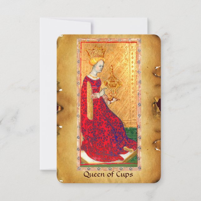 TAROTES DE RENAISSANCE ANTIQUE / REINE DES TASSE (Devant)