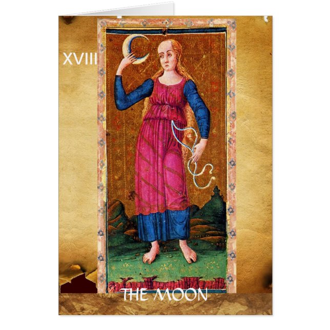 TAROTS ANCIENS RENAISSANCE 18 / LA LUNE (Devant)
