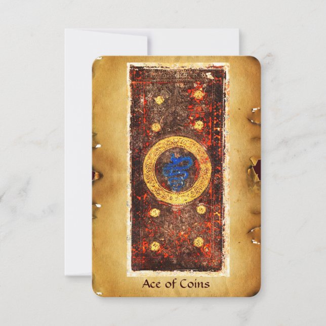 TAROTS DE RENAISSANCE ANTIQUE / ACE DES PIÈCES (Devant)