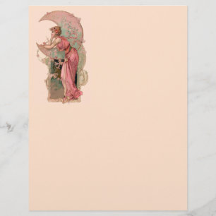 TAROTS/ LADY DE LA LUNE, FLEURS EN MONOGRAMME ROSE