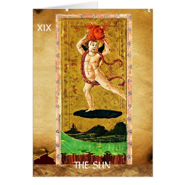 TAROTS RENAISSANCE ANTIQUE 19 / LE SOLEIL (Devant)