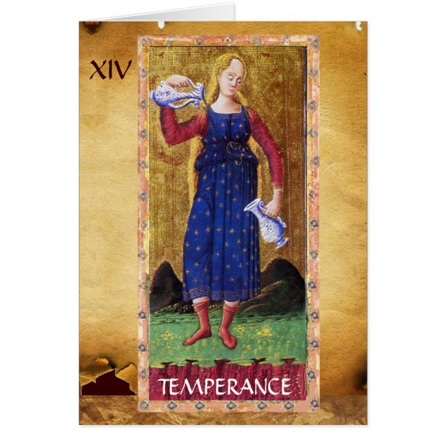 TAROTS RENAISSANCE ANTIQUES 14 / TEMPÉRANCE (Devant)