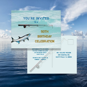 Tarpon Pêche Adulte Anniversaire Fête Invitation
