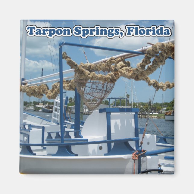 Tarpon Springs Éponge Aimant Bateau (Devant)