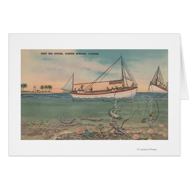 Tarpon Springs, FL - Vue sur le bateau et la mer p (Devant horizontal)