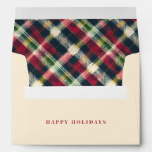 Tartan à carreaux rustique personnalisé Noël Fêtes