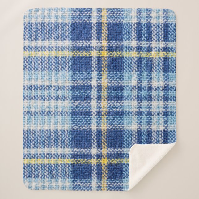 Tartan bleu et jaune ou arrière - plan plaid pour  (Devant)