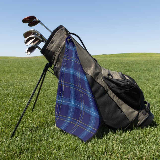 Tartan bleu Motif serviette de Golfer (Vert)