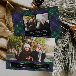 Tartan   Carte photo de Noël