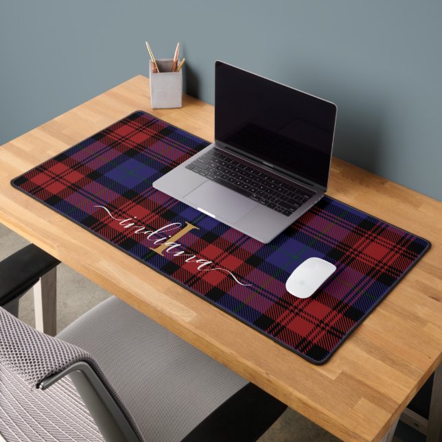 Tartan Classique Monogramme à Carreaux Rustique (Bureau 2)