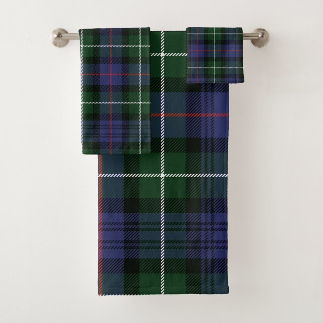 Tartan Élégant Rustique Violet et Vert (En situation)