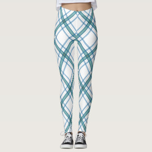 Tartan en collant turquoise