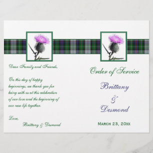 Tartan et chardon Ordre de service Linge de couver
