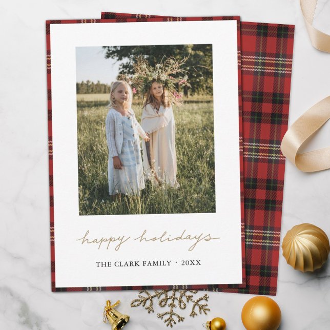 Tartan Frontière / Retour Joyeux Carte photo de va (Créateur téléchargé)