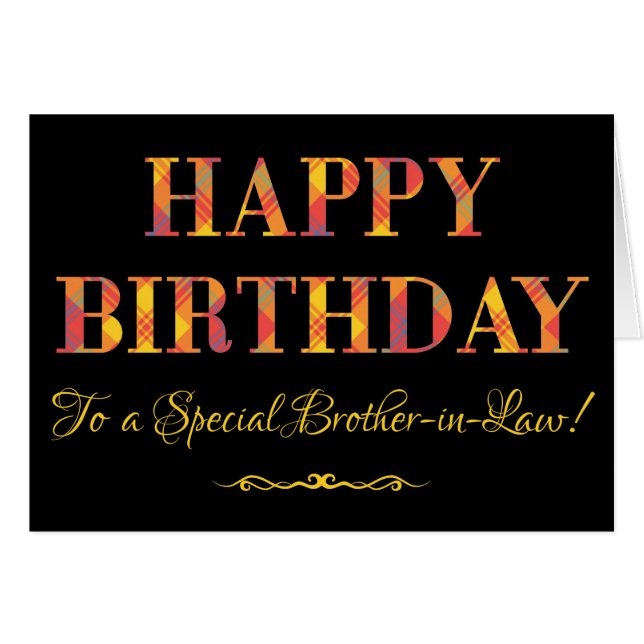 Tartan jaune sur l'anniversaire noir pour le (Devant horizontal)