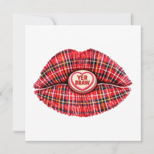Tartan Lips Cadeau Écossais Amour Pop Art