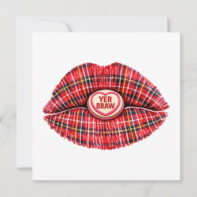 Tartan Lips Cadeau Écossais Amour Pop Art (Devant)
