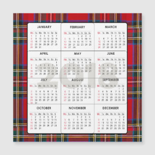 Tartan magnétique carré de 2018 calendriers