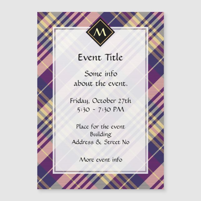 Tartan mauve, or et bleu (Devant)