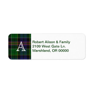 Tartan Plaid Accent Étiquette de adresse personnal