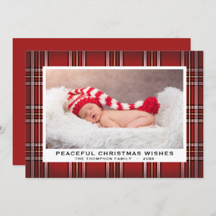 Tartan Plaid Red Classic Holiday Carte photo