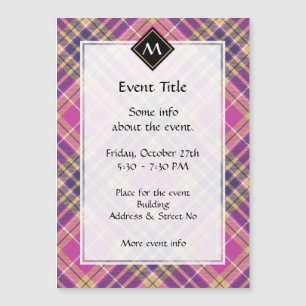 Tartan rose, or et bleu