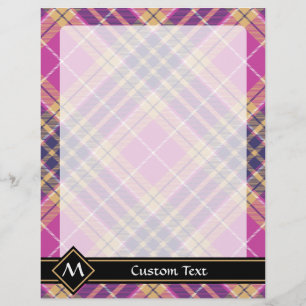 Tartan rose, or et bleu