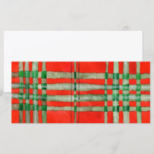 TARTAN SCOTT ROUGE 4x9 Carte Plate / Horizontal