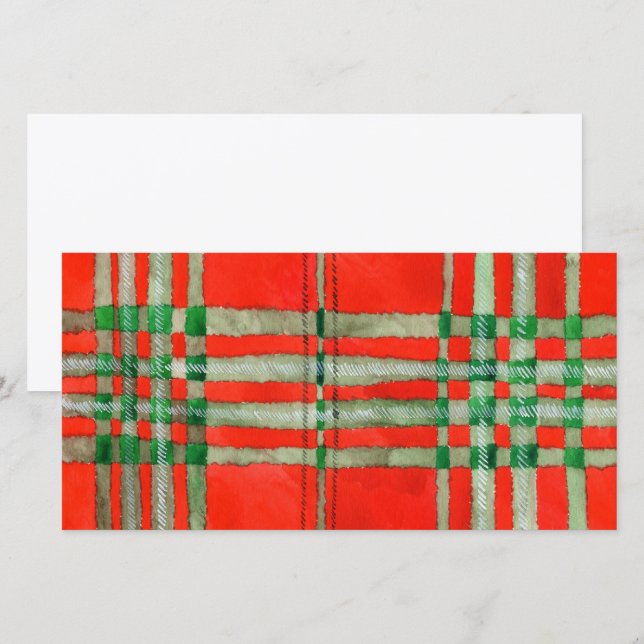 TARTAN SCOTT ROUGE 8x4 Carte à plat / Horizontal (Devant / Derrière)