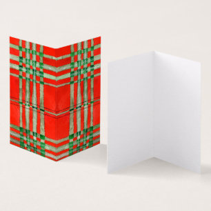 TARTAN SCOTT ROUGE CARTE PLIEE 3.5x2
