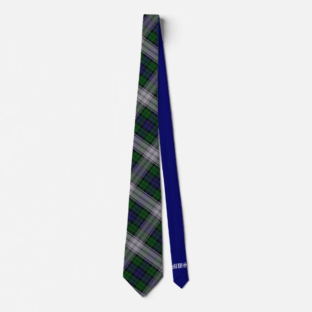 Tartan Sutherland et Cravate Monogramme bleu uni (Devant)