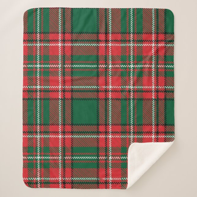 Tartan traditionnel : motif plaid rouge-vert. (Devant)