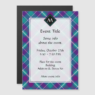 Tartan vert de mer, violet et bleu